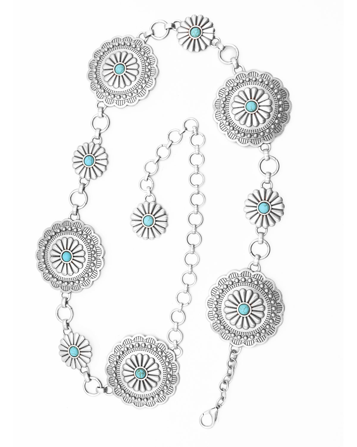 Sunshine Bloom Concho Belt — Turquoise