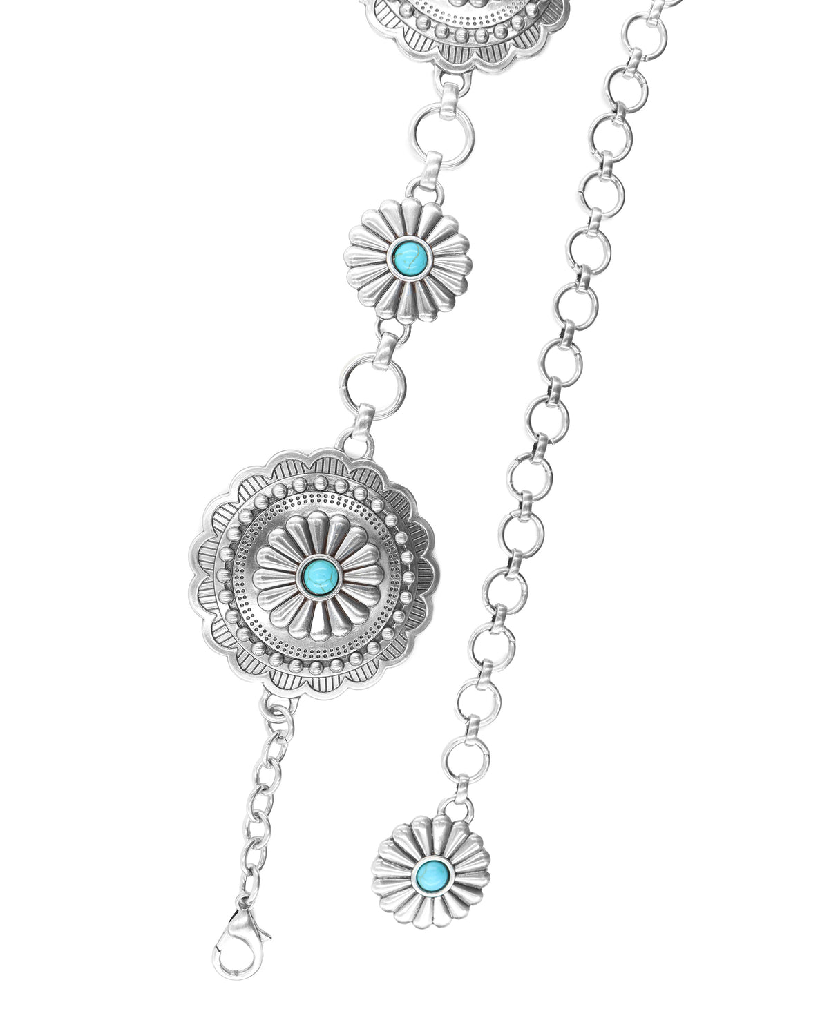 Sunshine Bloom Concho Belt — Turquoise