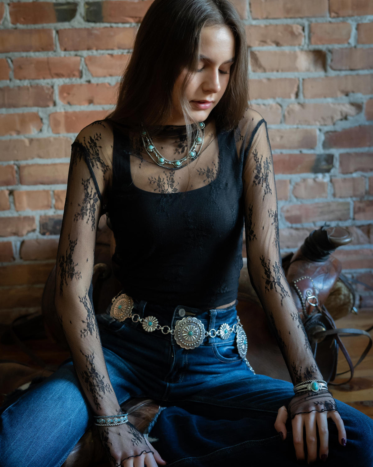 Sunshine Bloom Concho Belt — Turquoise