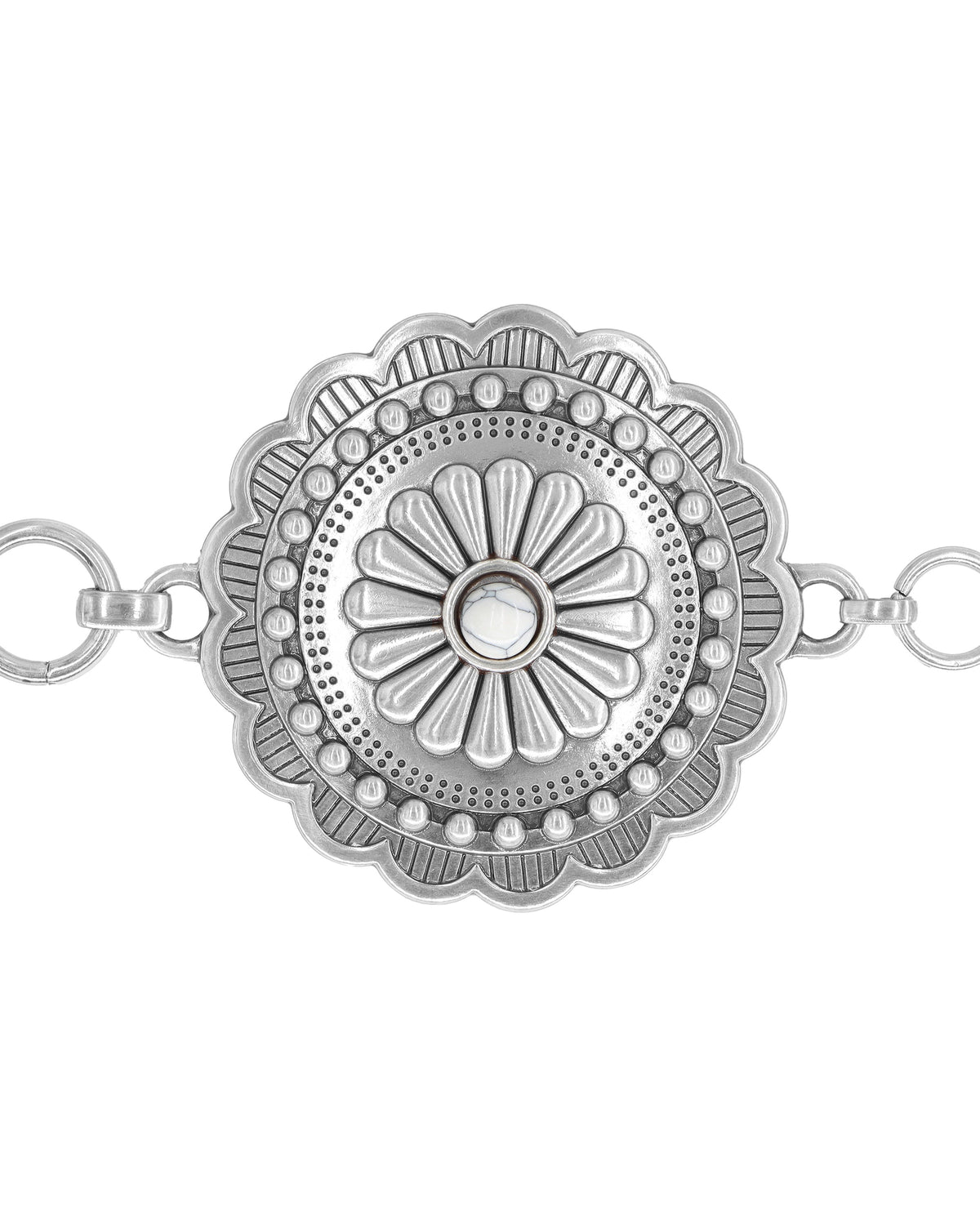 Sunshine Bloom Concho Belt — White