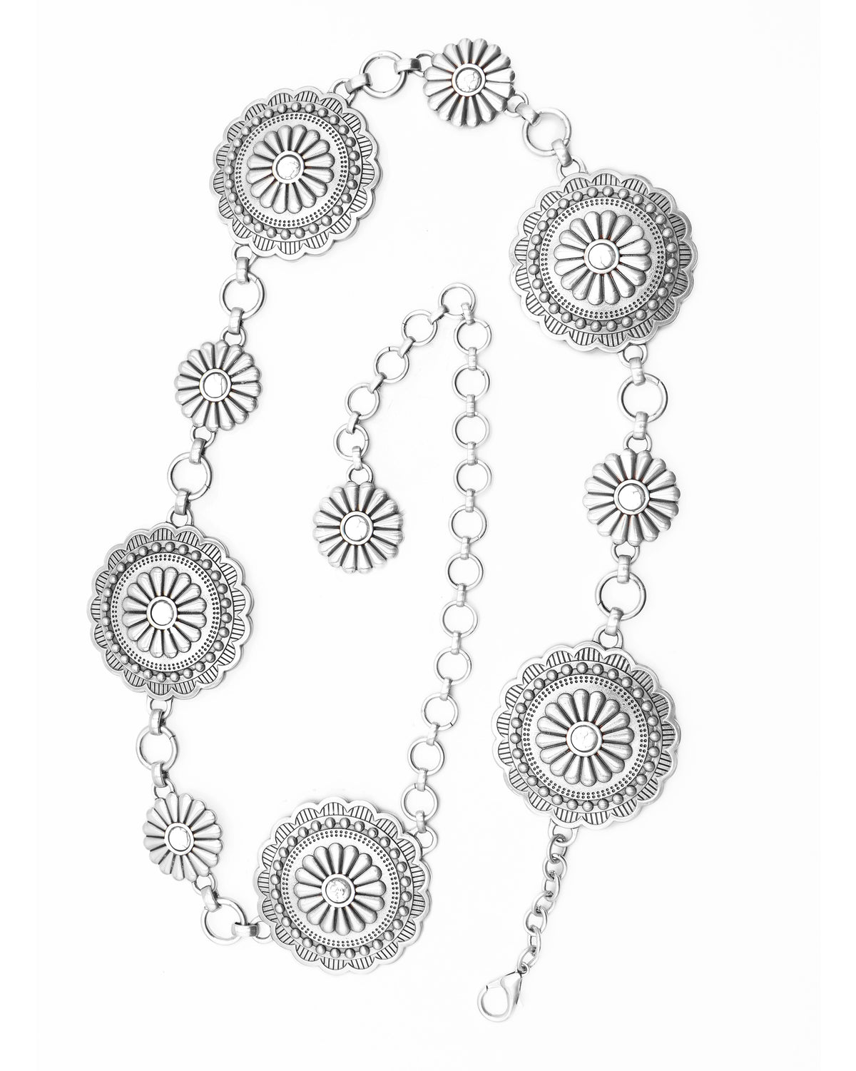 Sunshine Bloom Concho Belt — White