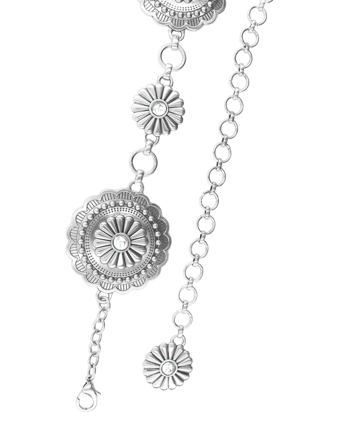 Sunshine Bloom Concho Belt — White