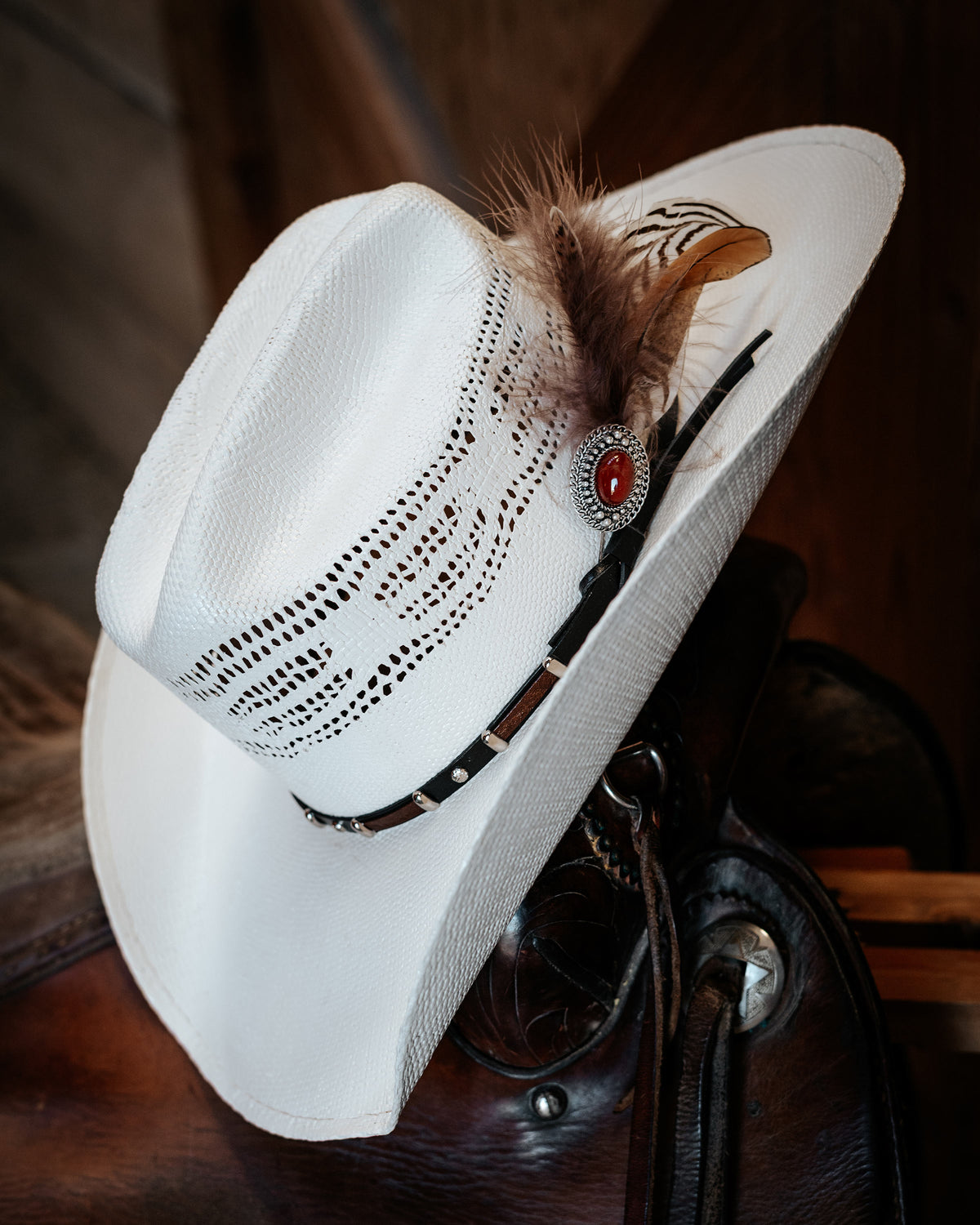 Feather and Fire Hat Pin