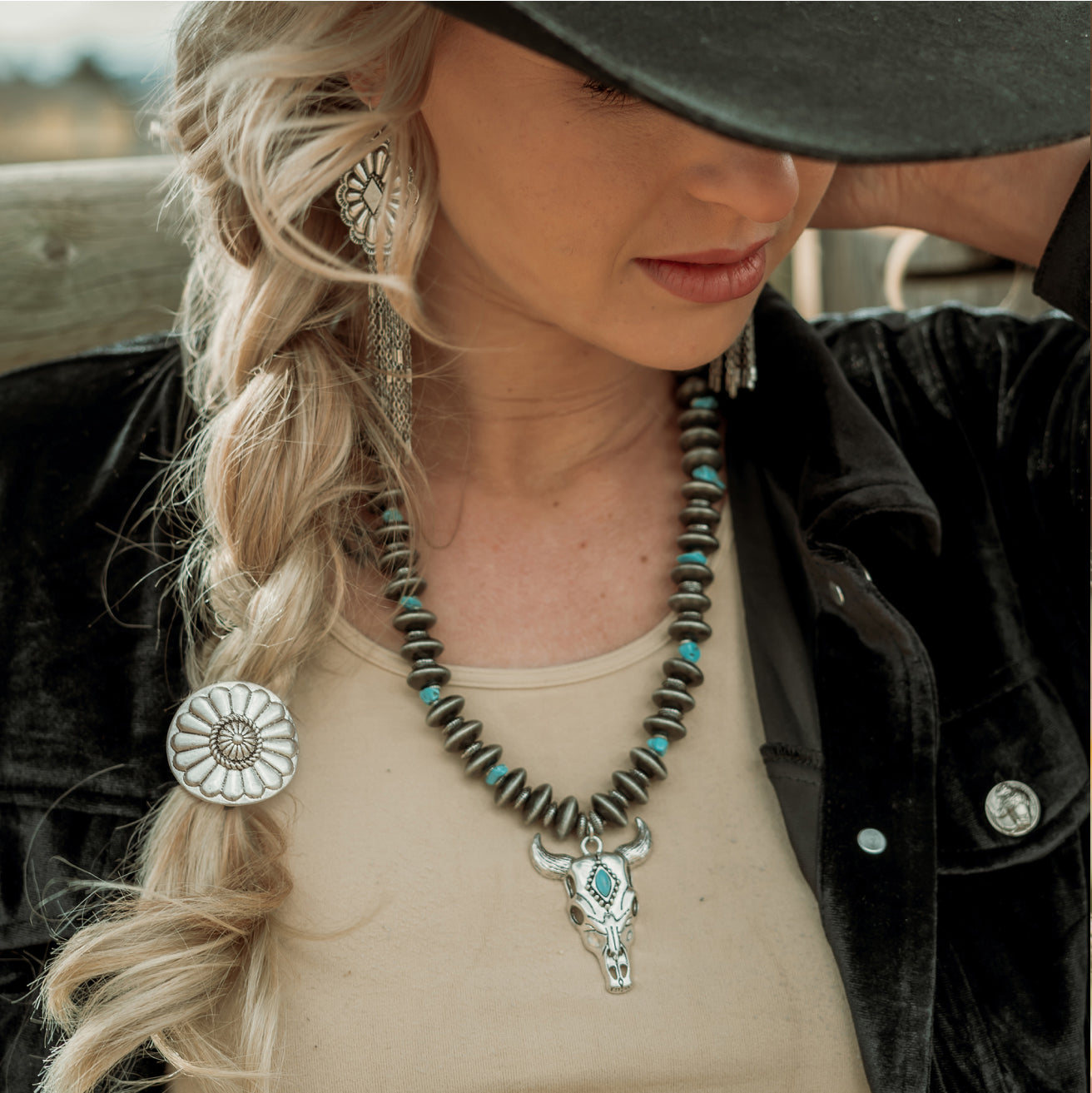 URONE Orecchini Da Cowgirl In Argento Sterling 925 Con Cappello E Turchese – Regalo In Confezione Elegante